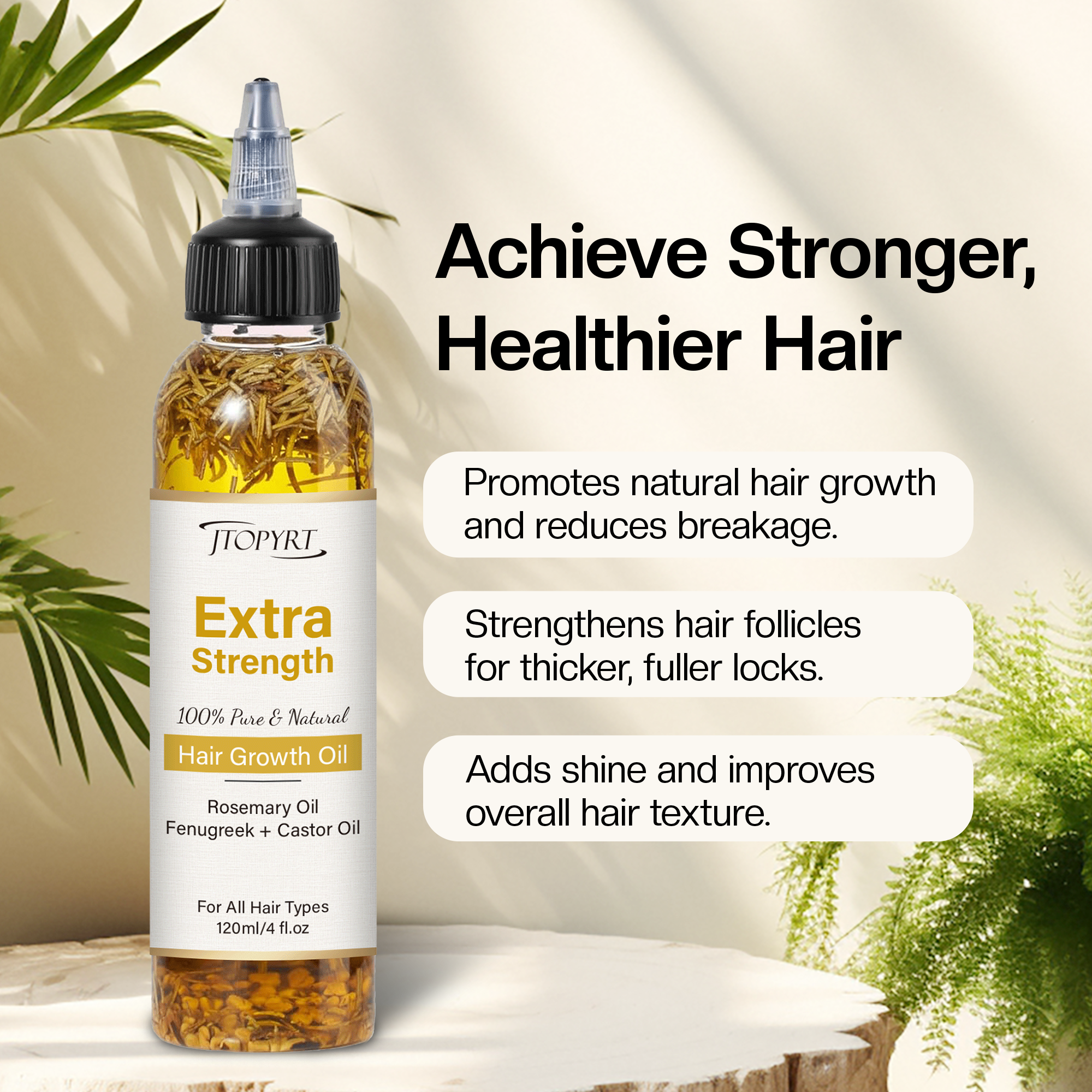 Jtopyrt Rosemary Oil for Hair Skin and Nails for women 120ml