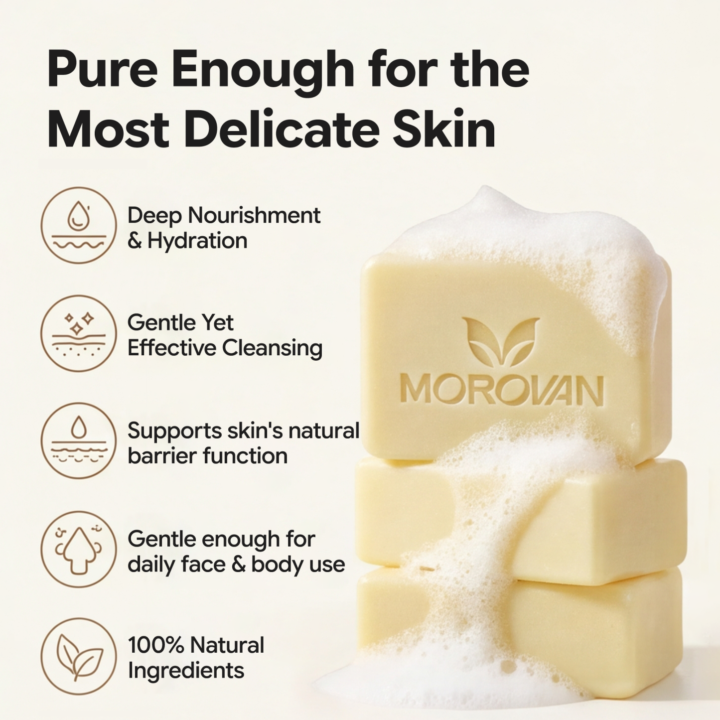 Tallow Soap Grass Fed Beef Moisturizing Bar Face Body Dry Sensitive Skin 4 Bars 5 oz Each