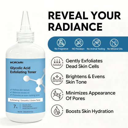 Glycolic Acid Toner Solution Exfoliating Face Toner for Dark Spots Uneven Skin 8.45 fl oz
