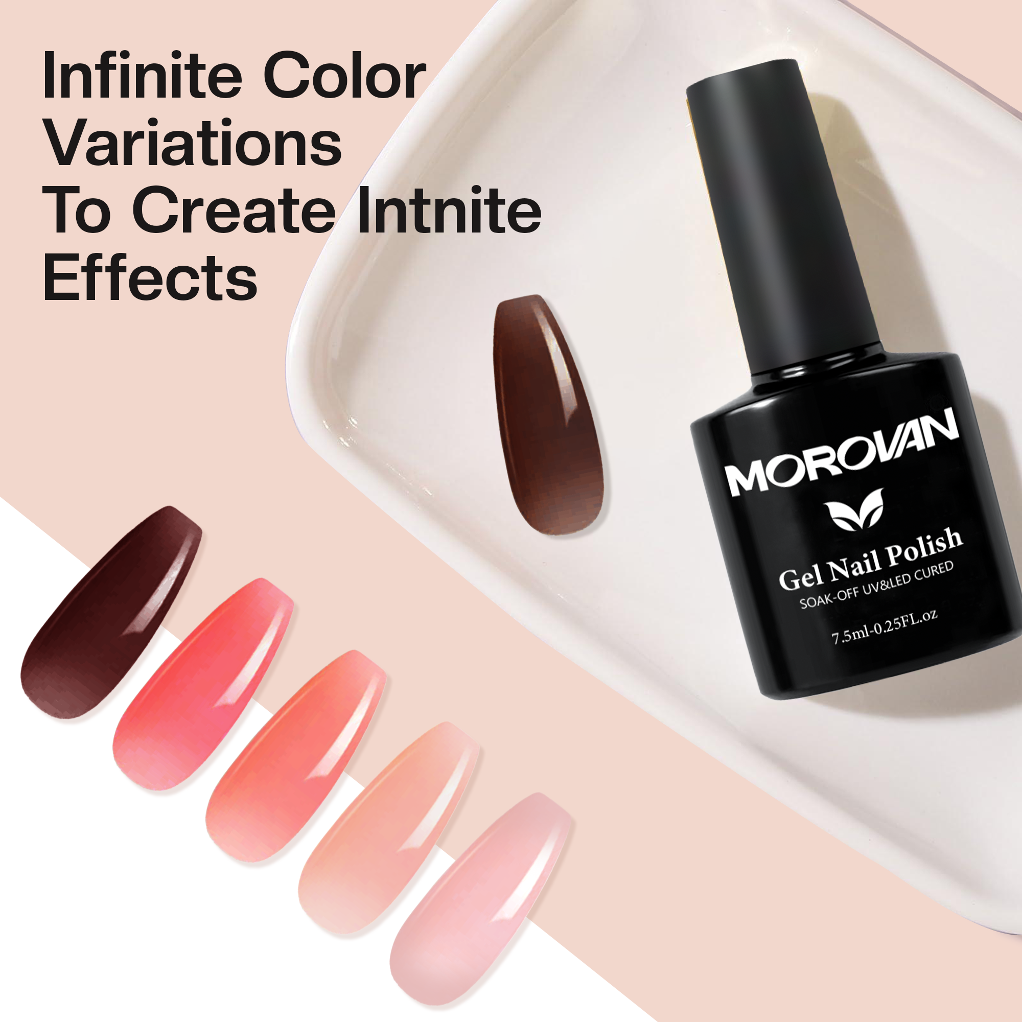 Morovan gel nail polish starter kit -6 colors, salon grade DIY nail enhancement kit