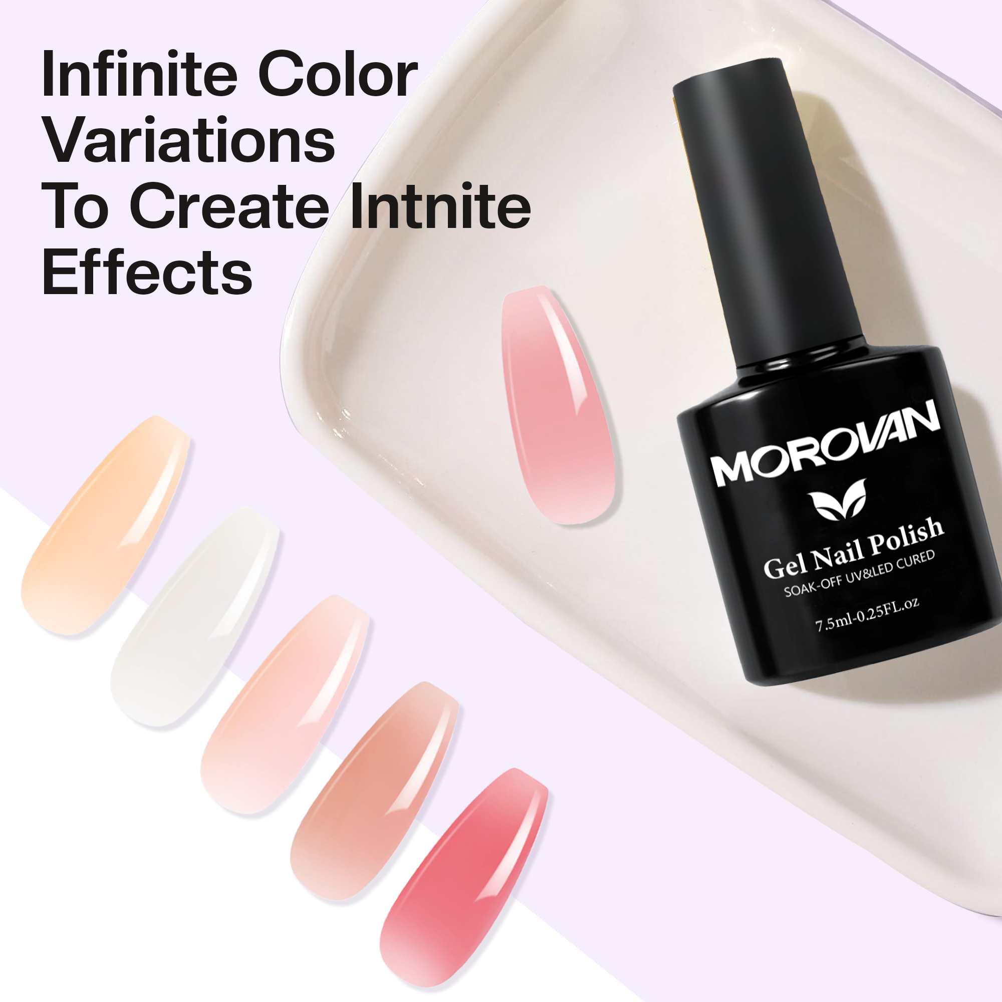 Morovan Gel Nail Polish Starter Kit - 6 Colors, Salon Grade DIY Nail Enhancement Kit​
