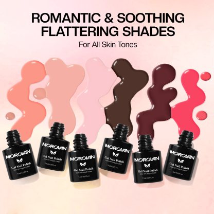 Morovan gel nail polish starter kit -6 colors, salon grade DIY nail enhancement kit