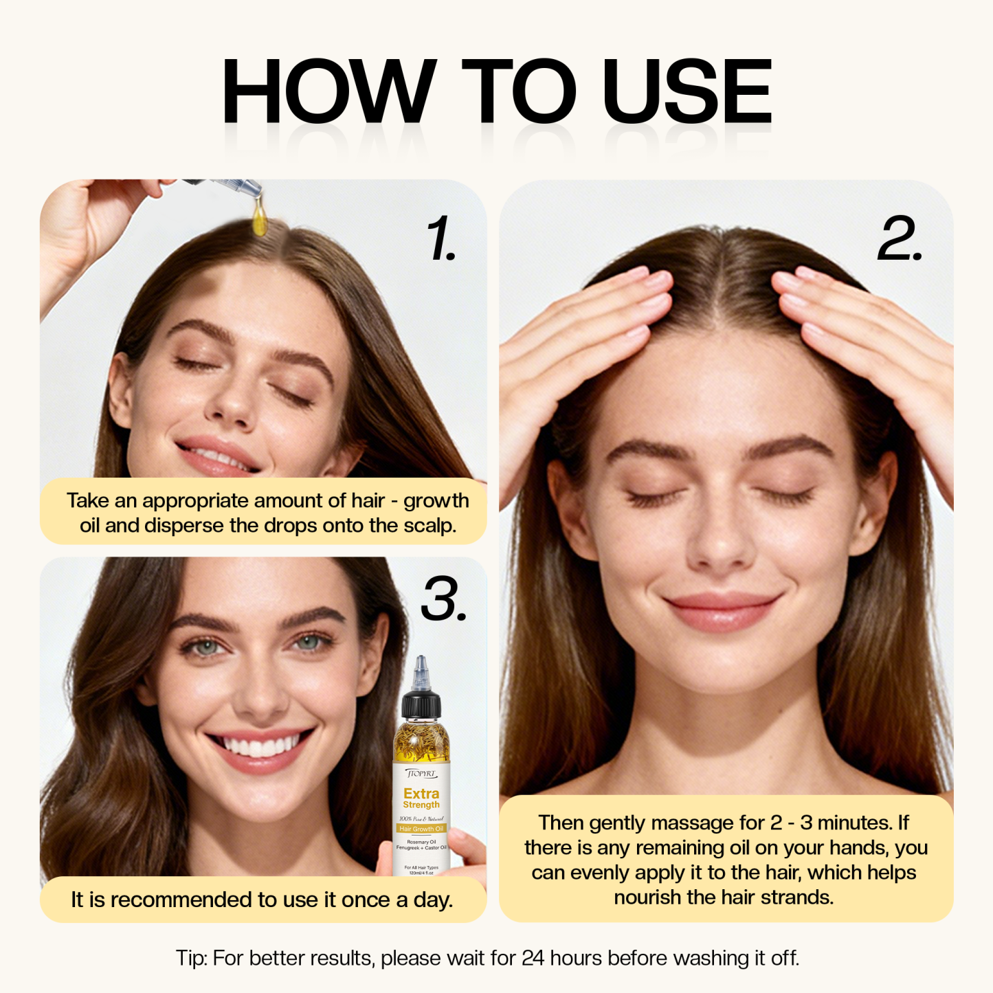 Jtopyrt Rosemary Oil for Hair Skin and Nails for women 120ml