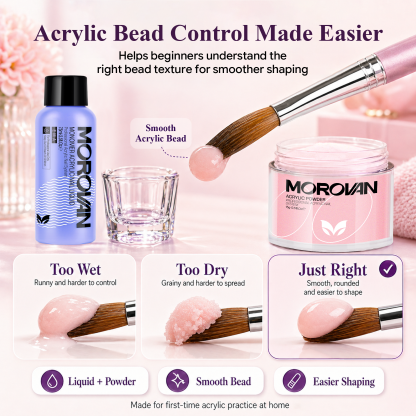 Morovan Acrylic Nail Kit with Drill,Complete Set for Beginners with Clear, White, Pink & Nude Acrylic Powder, Liquid, Brushes & Tools for Home Salon Nail Extensions
