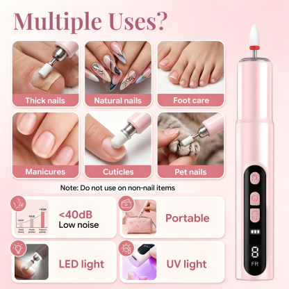  Morovan 2-in-1 Cordless Nail Drill & UV Lamp Kit,All-in-One Portable Set for Acrylic, Gel & Dip Nails, Home Salon & Travel Manicure