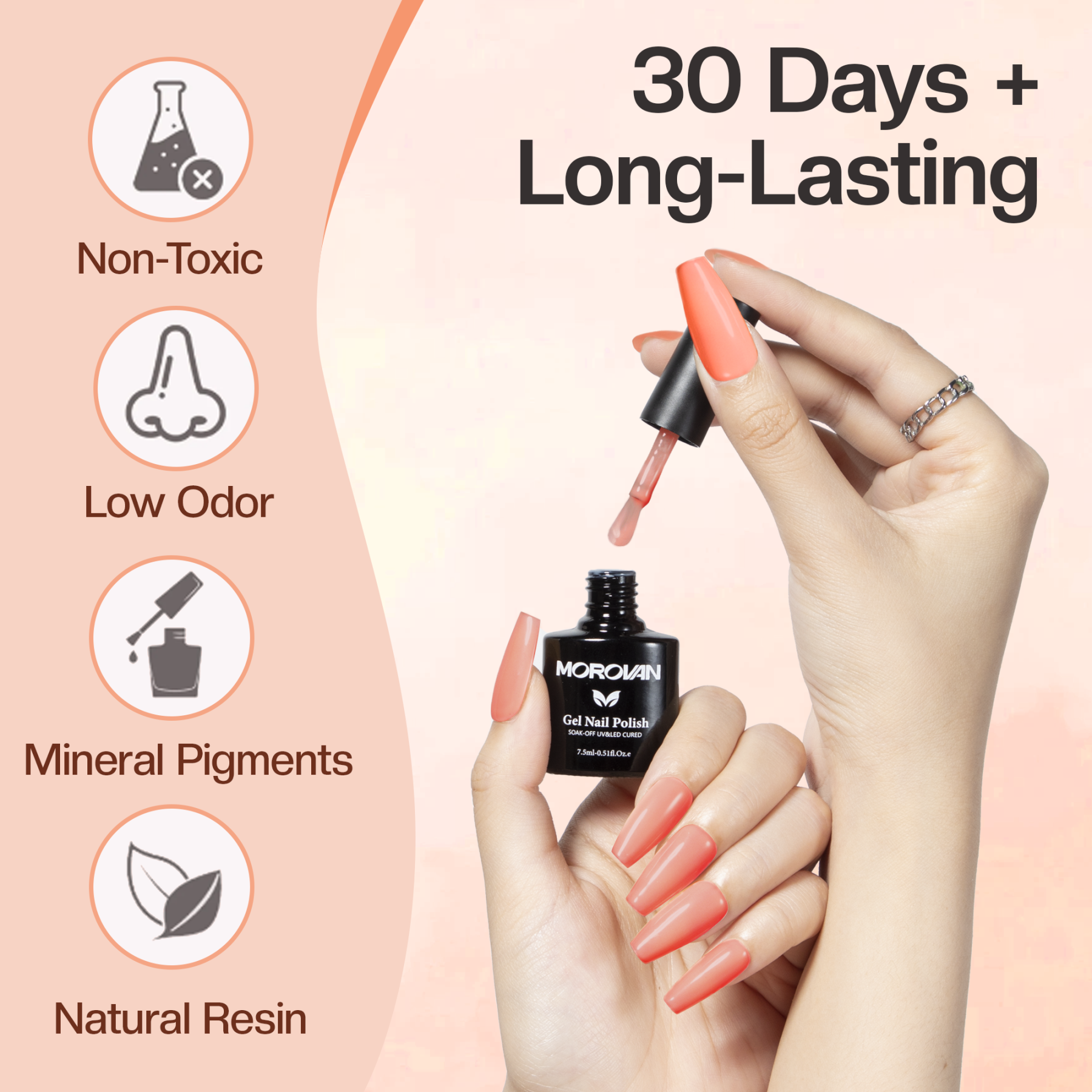 Morovan gel nail polish starter kit -6 colors, salon grade DIY nail enhancement kit