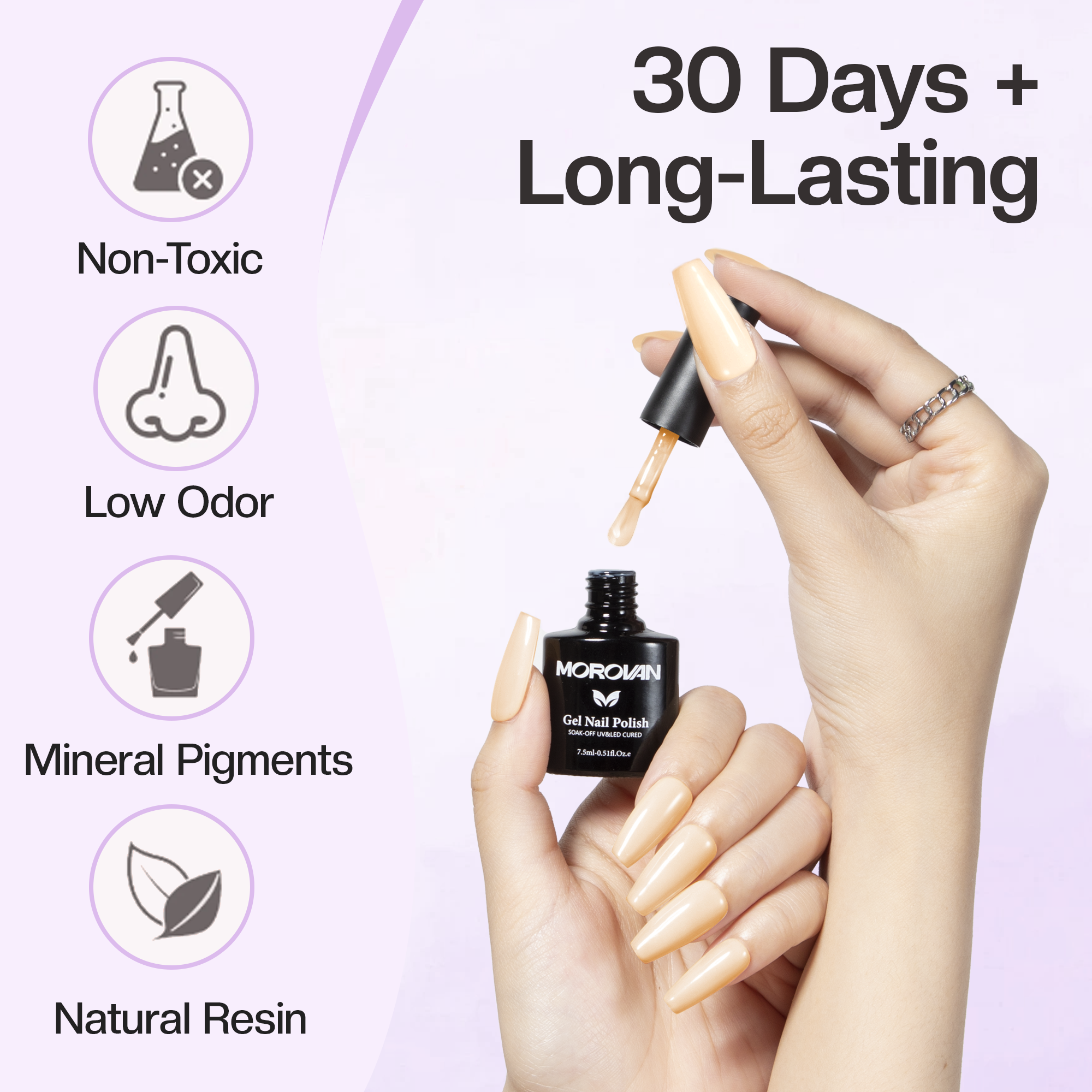 Morovan Gel Nail Polish Starter Kit - 6 Colors, Salon Grade DIY Nail Enhancement Kit​