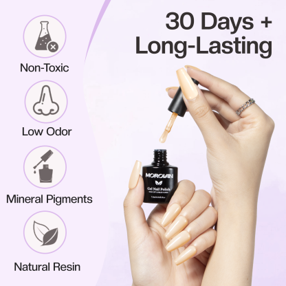 Morovan Gel Nail Polish Starter Kit - 6 Colors, Salon Grade DIY Nail Enhancement Kit​