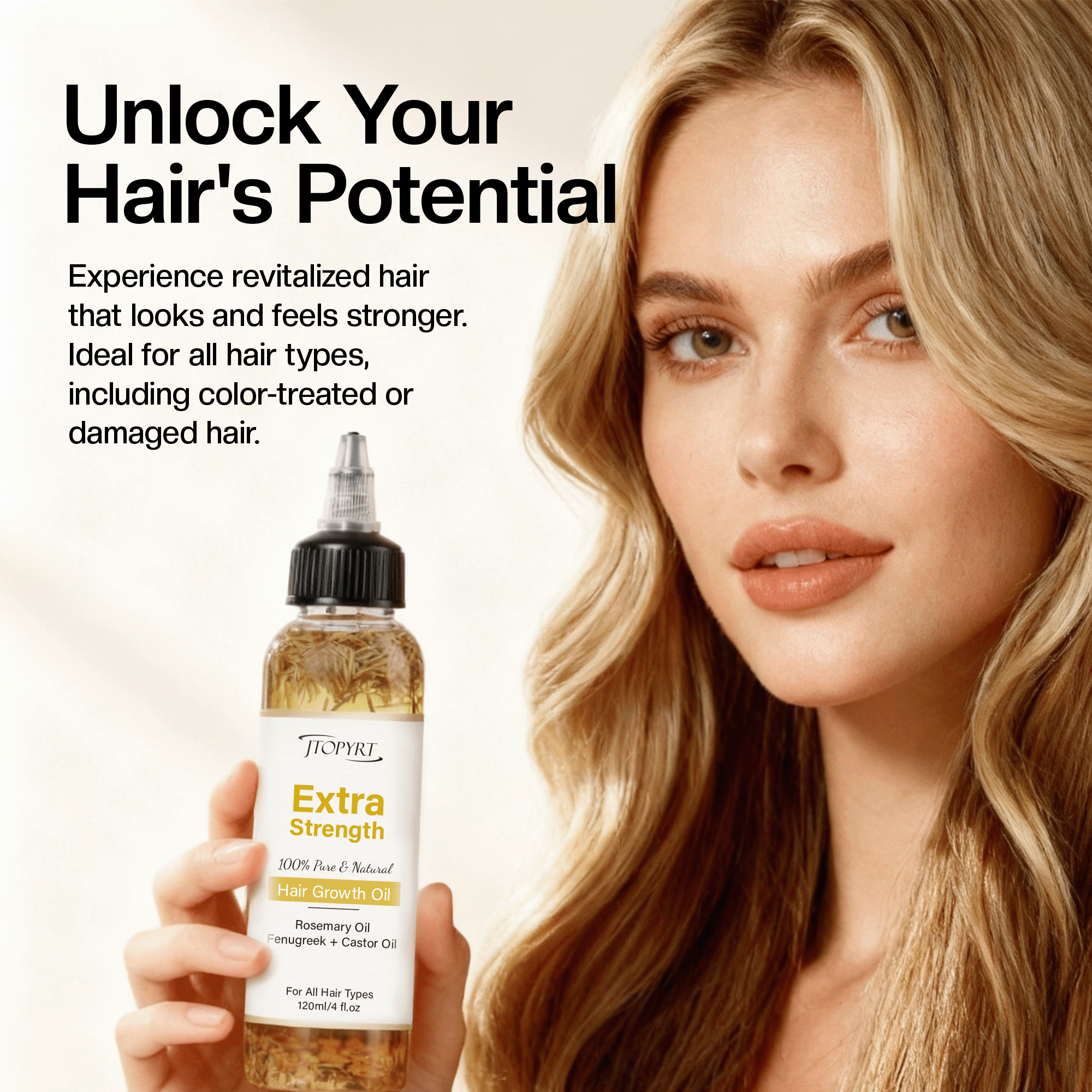 Jtopyrt Rosemary Oil for Hair Skin and Nails for women 120ml