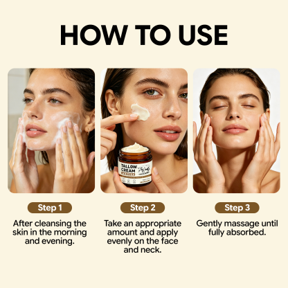 Morovan Face Moisturizer Whipped Beef Tallow Cream 5D Ceramide Daily Skincare Face Sensitive Skin 2 fl oz