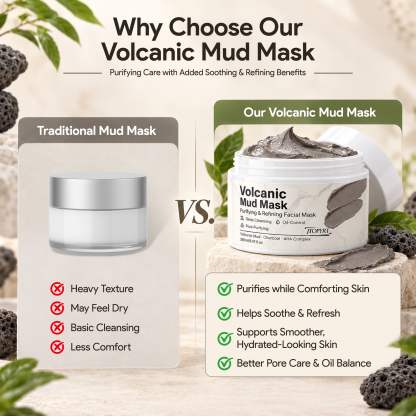 Jtopyrt Volcanic Mud Mask Deep Cleansing and Oil Control Face Mask for Pore Purifying 250g/8.8 fl oz