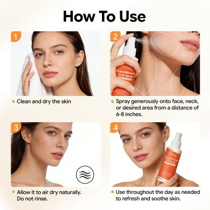 Jtopyrt Daily Rescue Facial Spray for Sensitive Skin Hypochlorous Acid Formula Helps Calm Redness & Blemishes 120ml