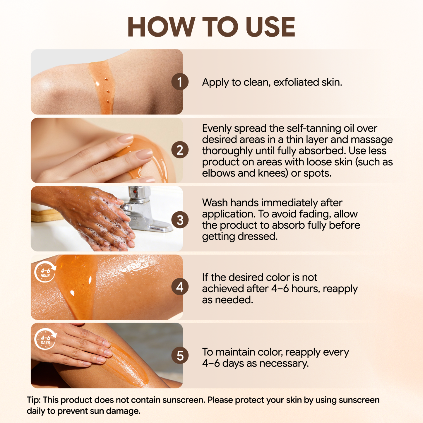 Jtopyrt Self Tanning body oil for A Long-Lasting Natural Bronze Glow for Face and Body