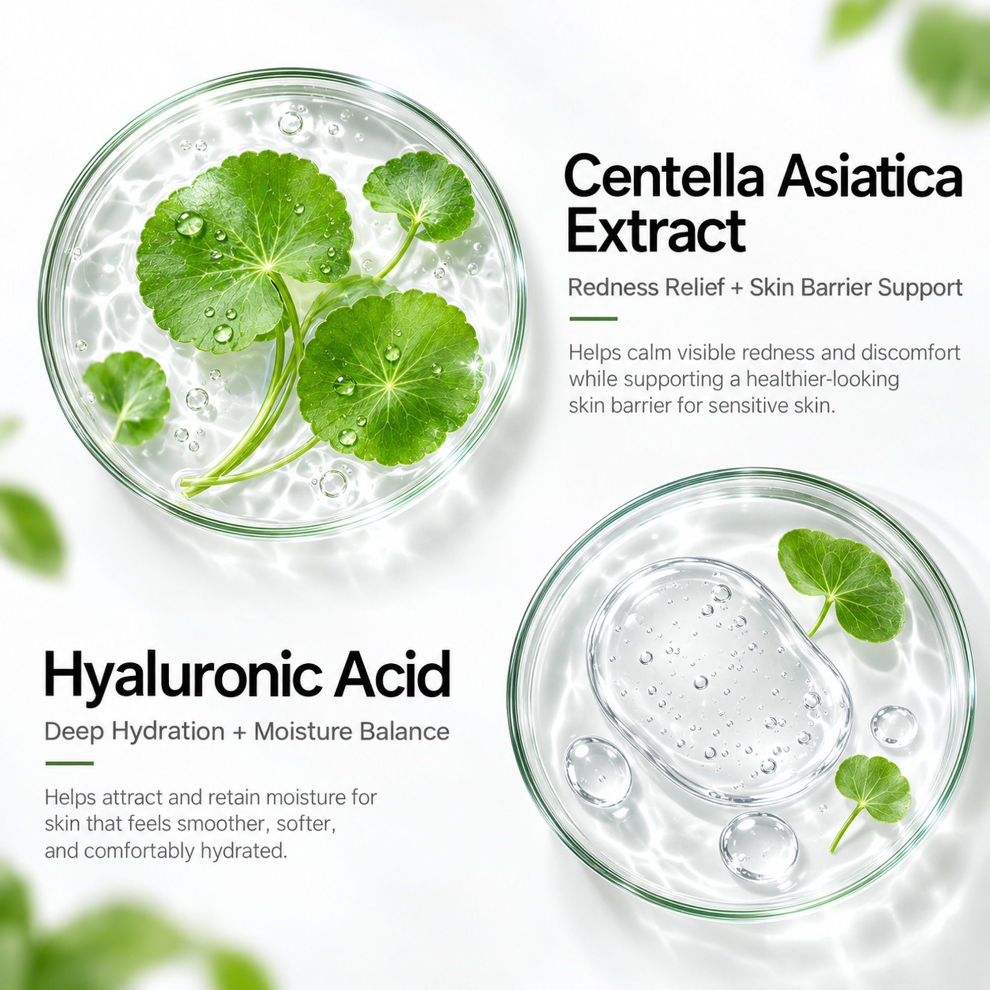 Jtopyrt Centella Cica 5-Piece Anti-Redness Soothing Skincare Set Gentle Daily Routine for Sensitive and Redness-Prone Skin