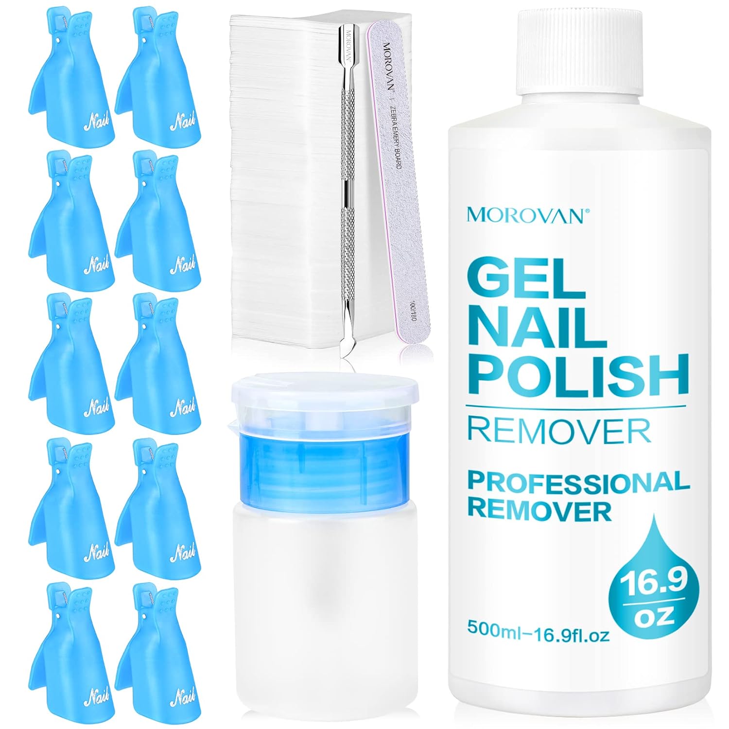 Morovan Gel Nail Polish Remover Kit 16oz Professional Nail Polish Remover Set