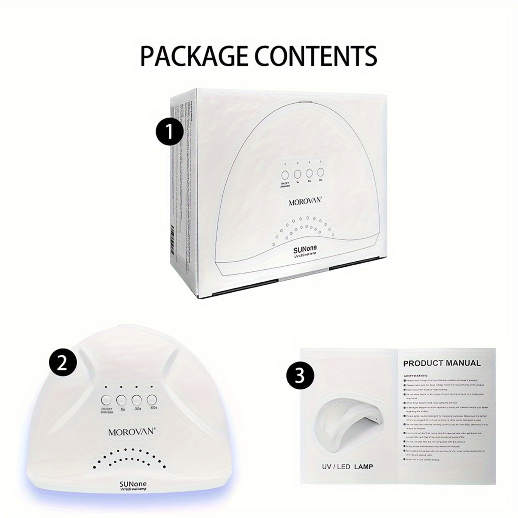 Morovan LED Nail Light - Ultraviolet Lamp Tube for Nail Polish, Ultraviolet Drying Device with 4 Timers and Automatic Sensor LCD Display