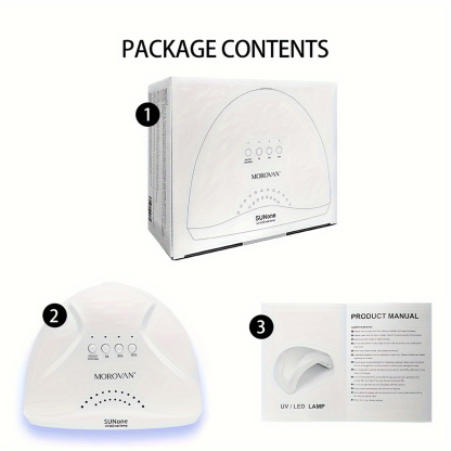 Morovan LED Nail Light - Ultraviolet Lamp Tube for Nail Polish, Ultraviolet Drying Device with 4 Timers and Automatic Sensor LCD Display