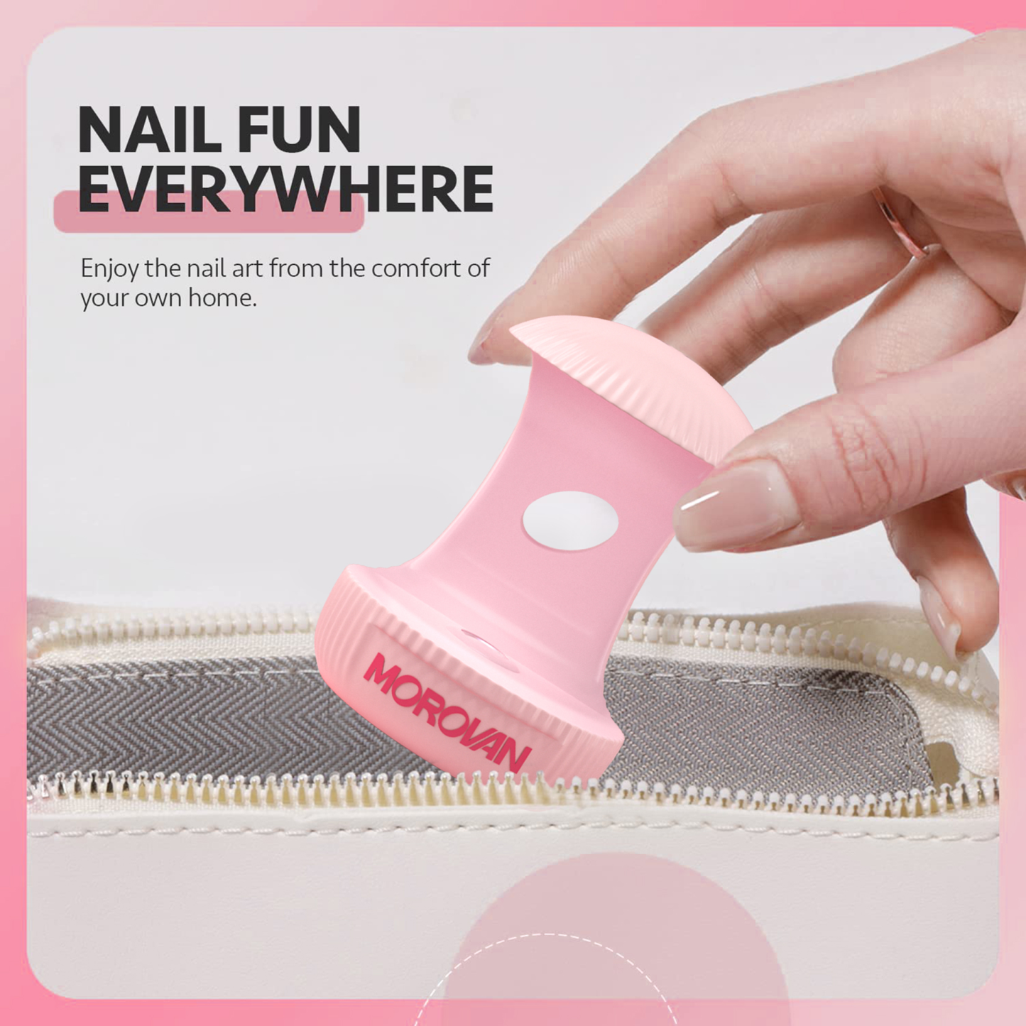 Morovan Mini Light For Gel Nails, Small Nail Light, Eggshell LED Nail Lamp, USB Nail Dryer for Fast Curing, Pink