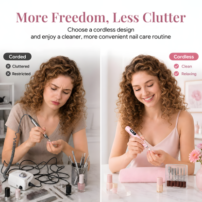  Morovan 2-in-1 Cordless Nail Drill & UV Lamp Kit,All-in-One Portable Set for Acrylic, Gel & Dip Nails, Home Salon & Travel Manicure