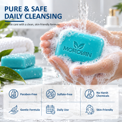 MOROVAN Antifungal Tea Tree Oil Soap Bars, Deep Body and Foot Cleansing, 3-Pack, 3.5-Ounce Each