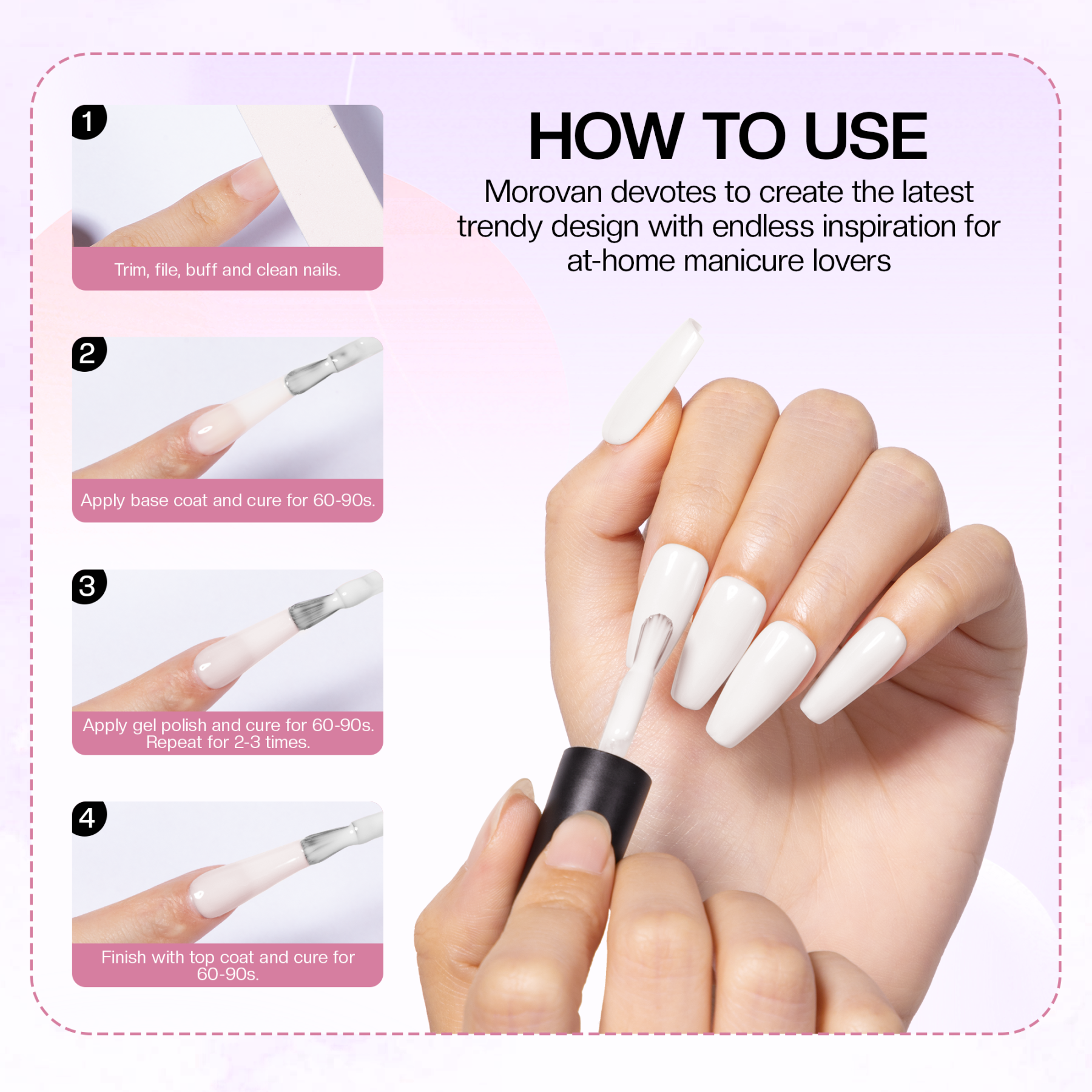Morovan Gel Nail Polish Starter Kit - 6 Colors, Salon Grade DIY Nail Enhancement Kit​
