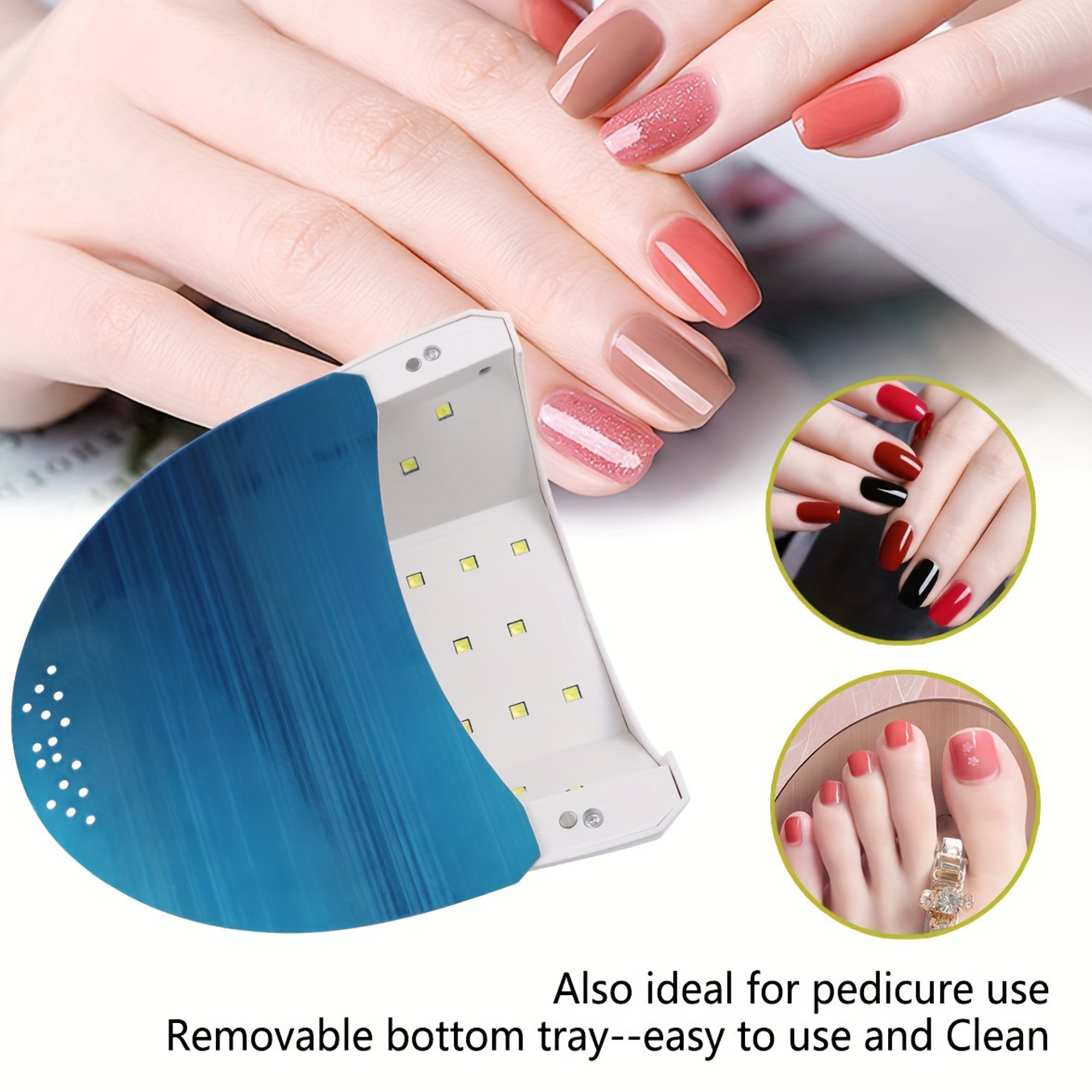 Morovan LED Nail Light - Ultraviolet Lamp Tube for Nail Polish, Ultraviolet Drying Device with 4 Timers and Automatic Sensor LCD Display