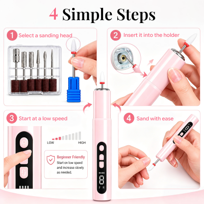  Morovan 2-in-1 Cordless Nail Drill & UV Lamp Kit,All-in-One Portable Set for Acrylic, Gel & Dip Nails, Home Salon & Travel Manicure