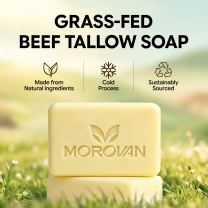 Tallow Soap Grass Fed Beef Moisturizing Bar Face Body Dry Sensitive Skin 4 Bars 5 oz Each
