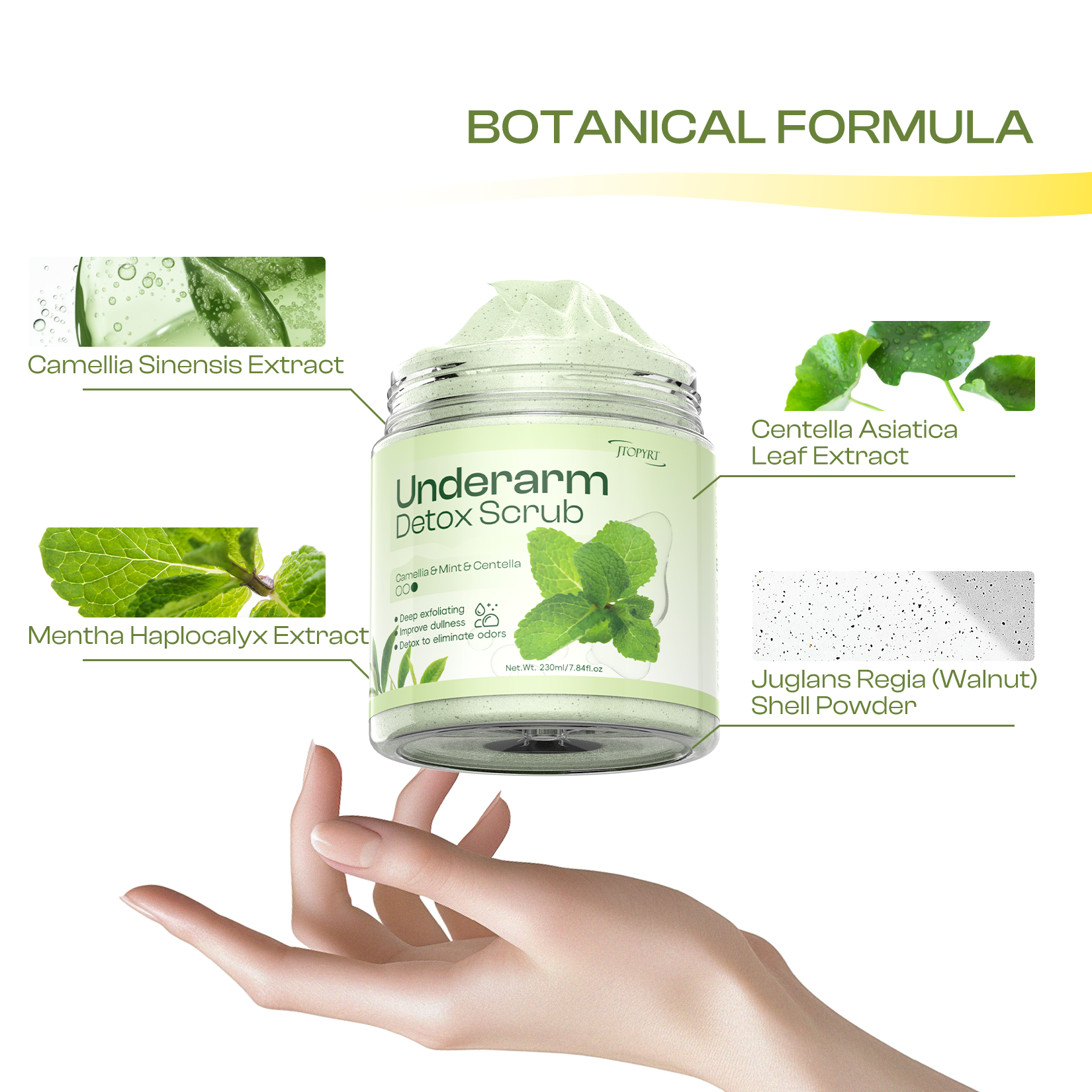 Jtopyrt Detox Scrub - Exfoliating & Moisturizing Formula for Smooth Skin - Natural Ingredients for Odor Control & Skin Brightening