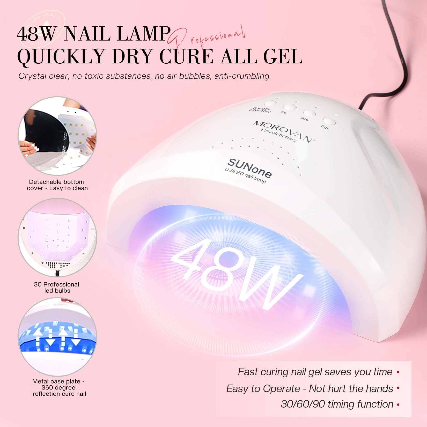 Morovan Professional Acrylic Nail Kit for Beginners - Complete Starter Set with U V Lamp Nail Tips Glue Drill Files & More