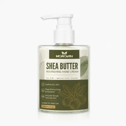 Morovan Shea Butter Nourishing Hand Cream, Moisturizing & Hydrating Daily Hand Lotion with Hyaluronic Acid & Ceramides, Soothes Dry Rough Skin, 8.45 fl.oz
