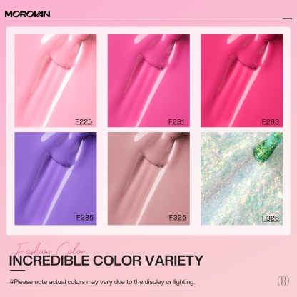 Morovan Christmas Nail Polish Set - 6pcs Colors Pink Glitter Quick Dry Nail Polish Gift Kit for Women,0.25 oz