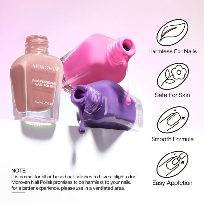 Morovan Christmas Nail Polish Set - 6pcs Colors Pink Glitter Quick Dry Nail Polish Gift Kit for Women,0.25 oz