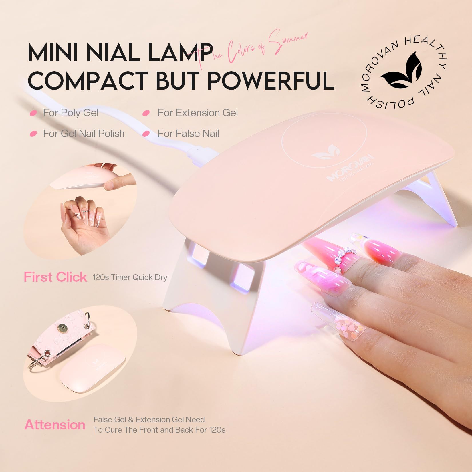 Morovan Poly Gel Nail Kit Starter Kit: 6 Colors Poly Nail Gel Kit with U V Lamp Complete Nail Extension Poly Gel Kit for Beginners