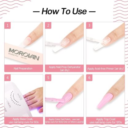 Morovan Gel Base Top Coat: 3PCS No Wipe Gel Shine Matte Top and Base Coat Set