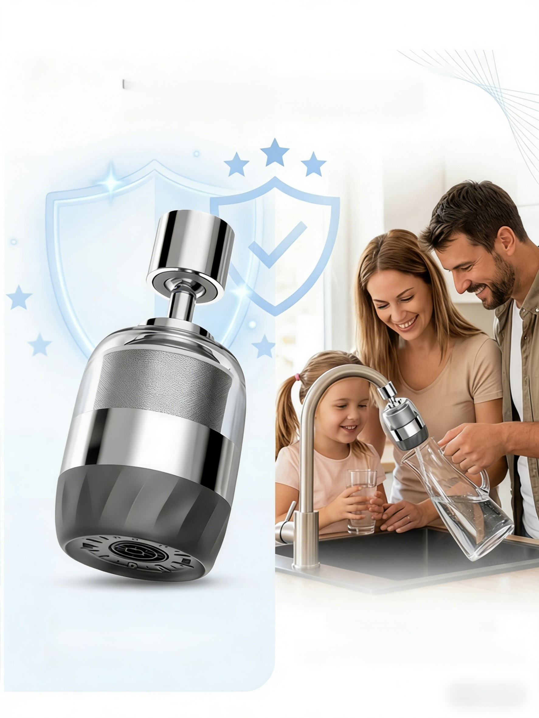 🌊 High-tech water purifier - enjoy clean water every day! 🔄 With a simple turn of the valve, you get mineral water quality water!