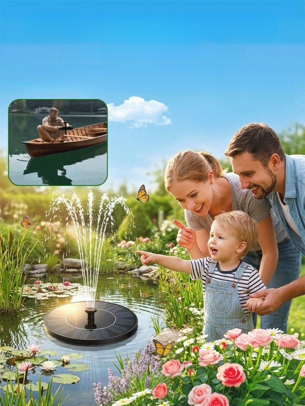Solar suspended fountain☀️Solar powered, no electricity required 💦Floating fountain, oxygenated water 🌿Beautiful and refreshing garden landscaping 🔋Automatic start/stop, worry-free and durable