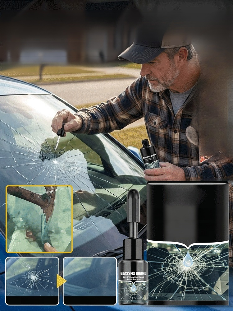 This liquid perfectly repairs broken glass.   German patented black technology repair station. Repairs instantly. Leaves no trace after repair