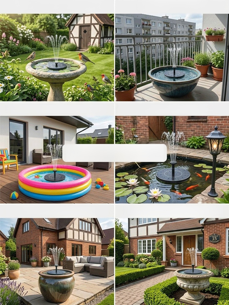 Solar suspended fountain☀️Solar powered, no electricity required 💦Floating fountain, oxygenated water 🌿Beautiful and refreshing garden landscaping 🔋Automatic start/stop, worry-free and durable