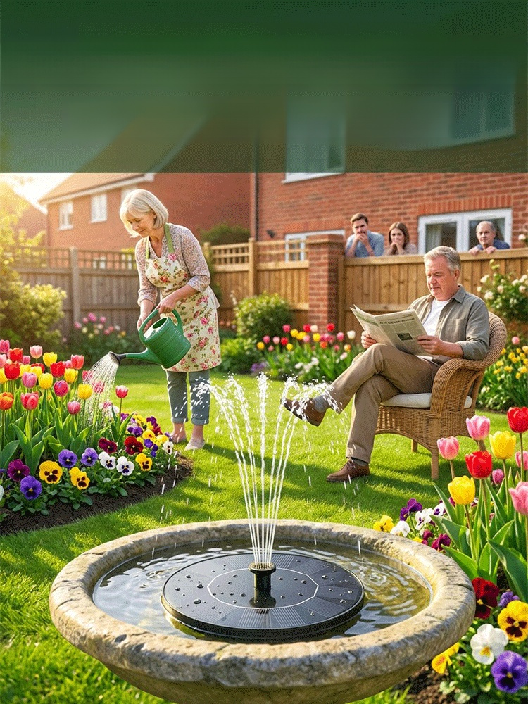 Solar suspended fountain☀️Solar powered, no electricity required 💦Floating fountain, oxygenated water 🌿Beautiful and refreshing garden landscaping 🔋Automatic start/stop, worry-free and durable