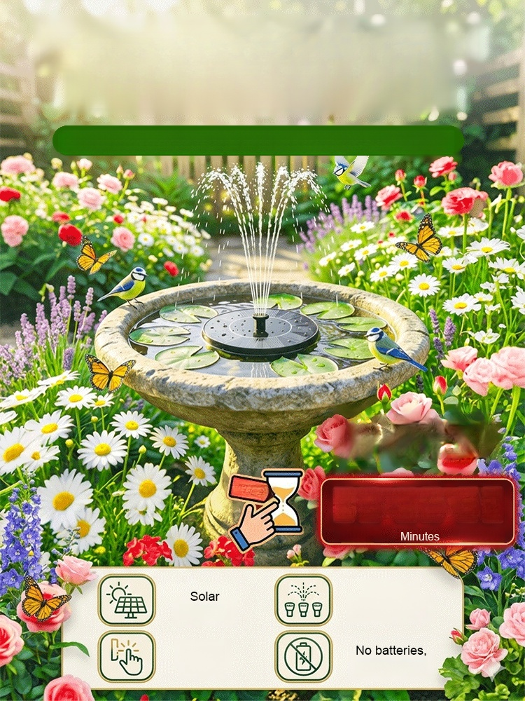 Solar suspended fountain☀️Solar powered, no electricity required 💦Floating fountain, oxygenated water 🌿Beautiful and refreshing garden landscaping 🔋Automatic start/stop, worry-free and durable