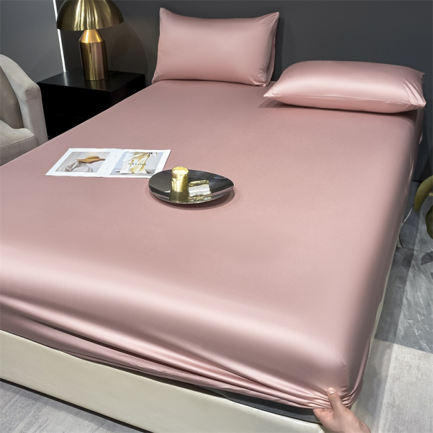 Camellia satin silk bedding set