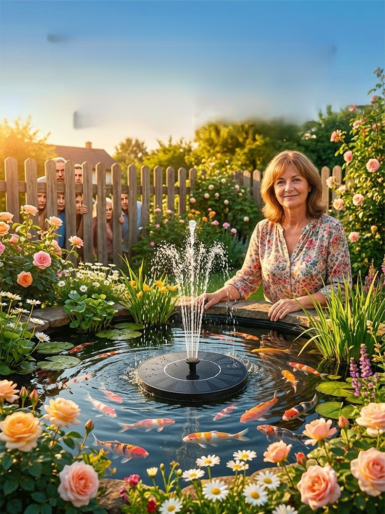 Solar suspended fountain☀️Solar powered, no electricity required 💦Floating fountain, oxygenated water 🌿Beautiful and refreshing garden landscaping 🔋Automatic start/stop, worry-free and durable