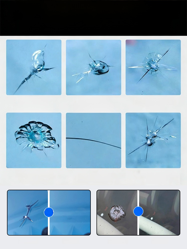 This liquid perfectly repairs broken glass.   German patented black technology repair station. Repairs instantly. Leaves no trace after repair