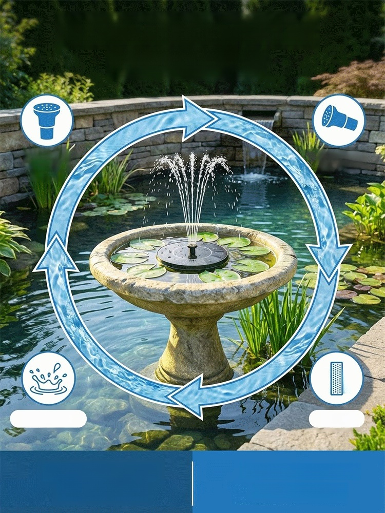 Solar suspended fountain☀️Solar powered, no electricity required 💦Floating fountain, oxygenated water 🌿Beautiful and refreshing garden landscaping 🔋Automatic start/stop, worry-free and durable