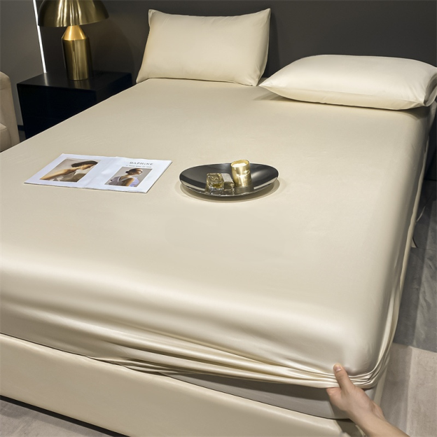 Camellia satin silk bedding set