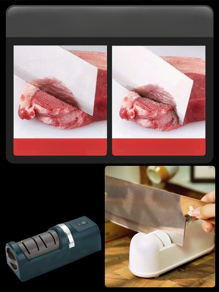 Dull to Deadly Sharp in 5 Seconds! 🔪 This Gadget Makes Your Old Knives Better Than New.✨ Cordless, Automatic, and Perfect.