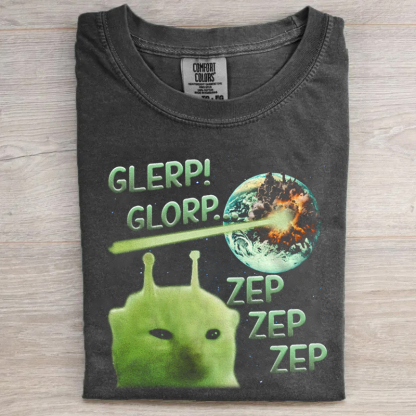 Glerp Glorp Funny Alien Cat Meme T-shirt