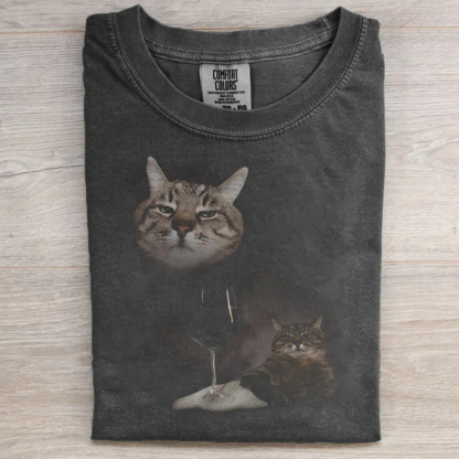 Funny Wine Cat Dank Meme T-shirt