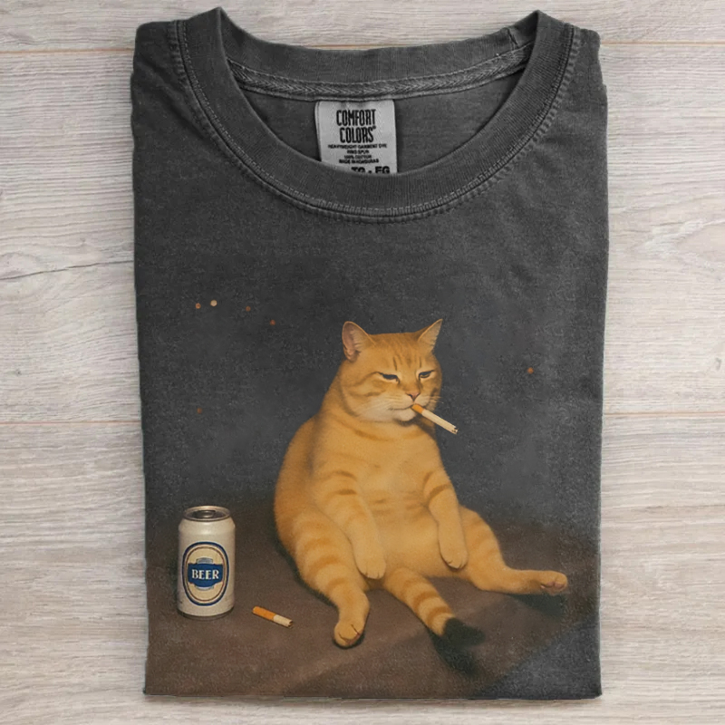 Cigarette Cat T-shirt